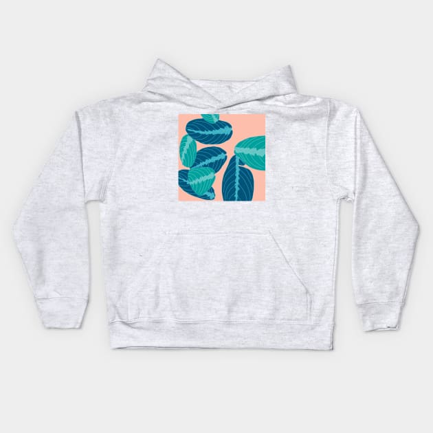 prayer plant Kids Hoodie by terastar